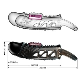 Crna navlaka za penis sa vibracijom BI 26242-1-8